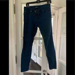 Dark teal corduroy fitted pants